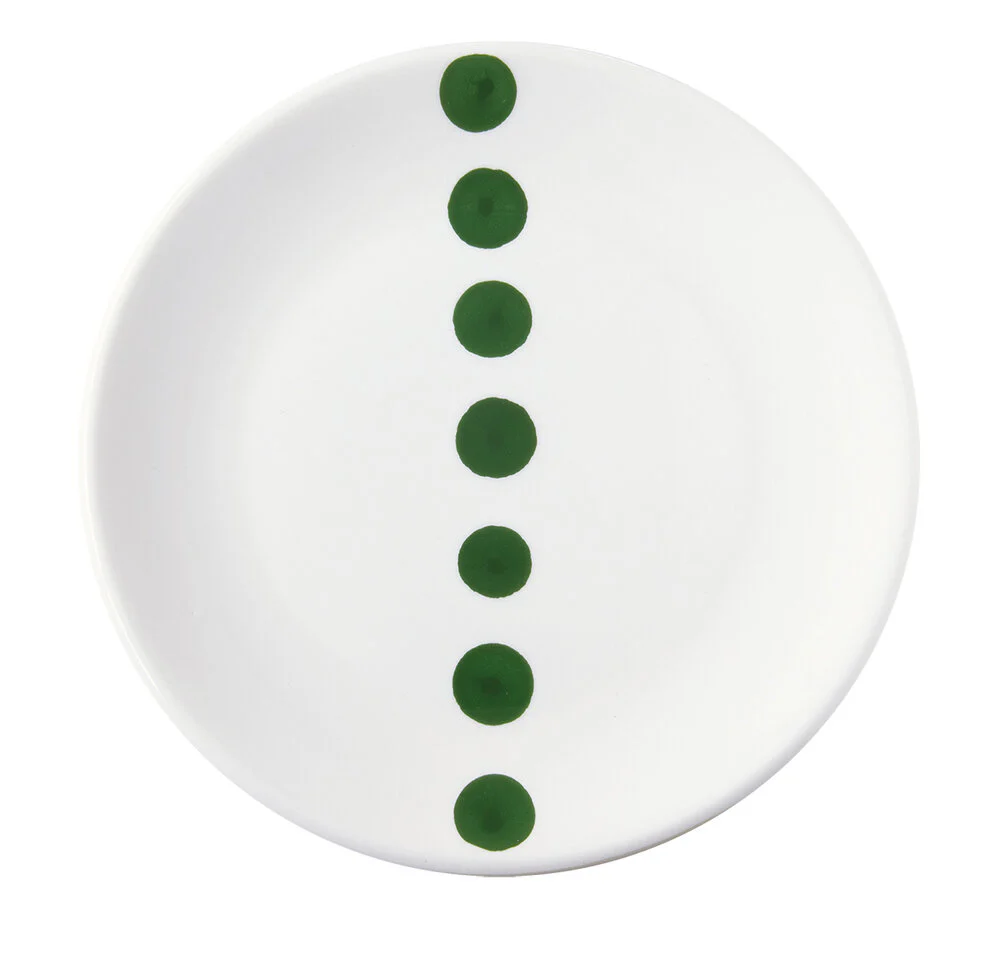 Easy Life  Håndmalet keramik frokosttallerken, Verde Punti -Ø20,5 cm