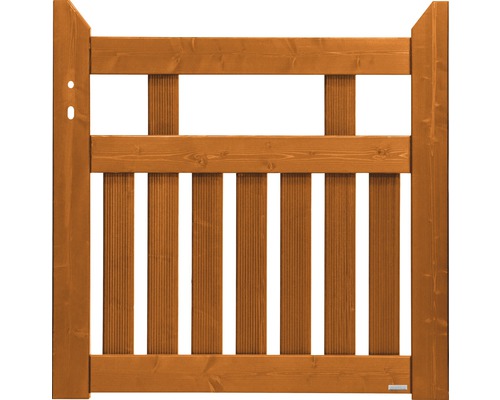 Enkele poort Konsta Elda met slotinsteekslot, vervaardigd volgens DIN-normen, draairichting: links, 100 x 100 cm, kersenhoutlook