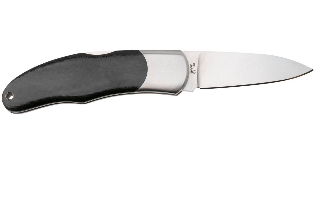 Moki Calliope Lockback 205ME Satin VG10, Black Micarta Pearl Inlay, zakmes