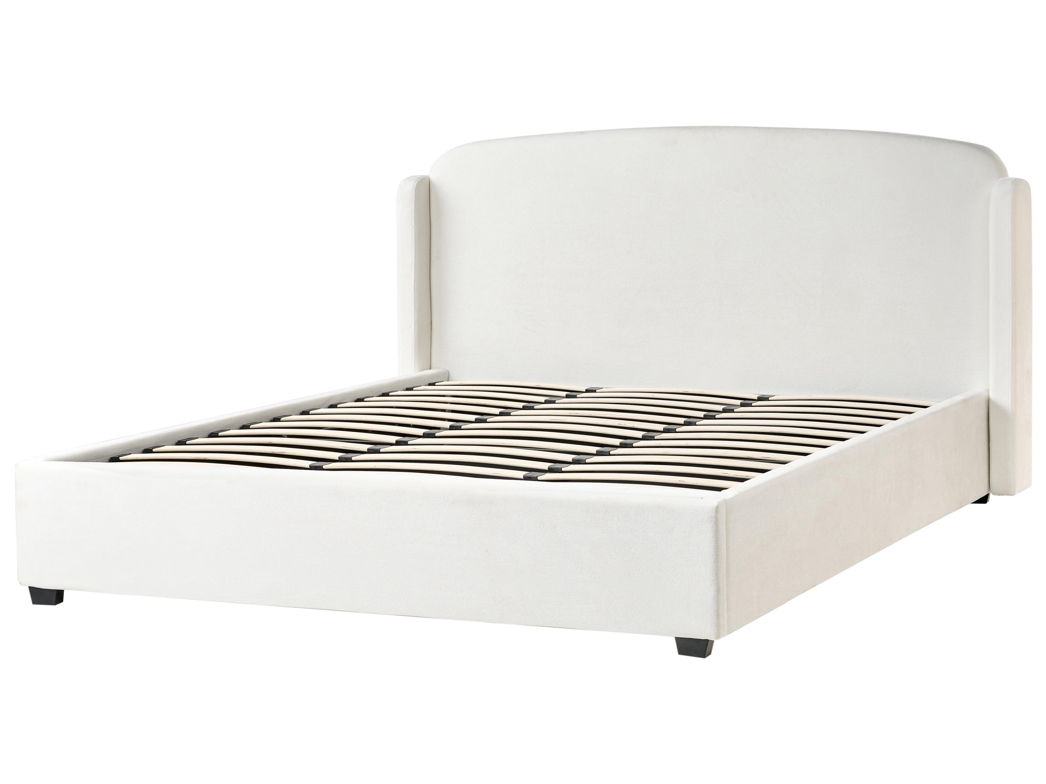 Bed met opbergruimte Stof BERNAY 180 x 200 cm Gebroken wit