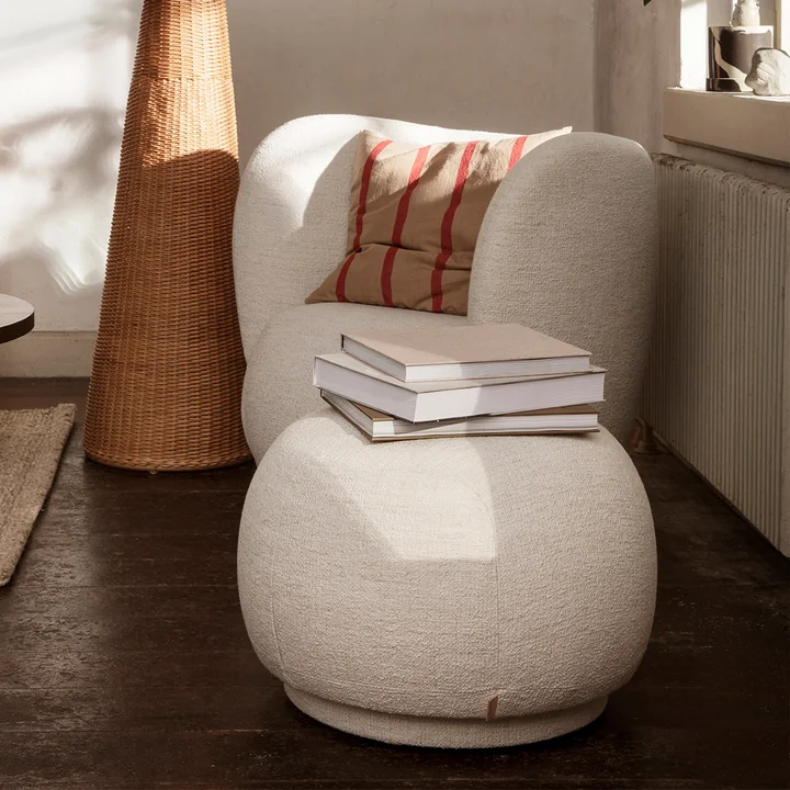 Ferm Living - Rico Lounge Chair, Wool Bouclé off-white