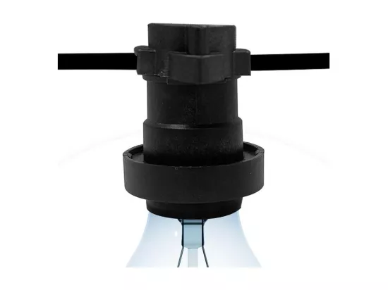 Guirlande Extérieure IP44 Câble Électrique Plat avec Douilles E27 sur Mesure Noire 50 m
