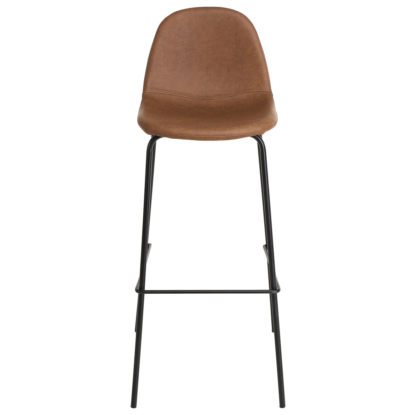 Macabane 2 Tabourets de bar en métal style Industriel John marron - 45x46x103 cm