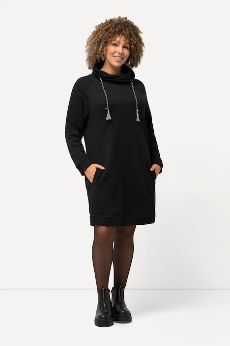 Sweatkleid, Stehkragen, Langarm, Taschen