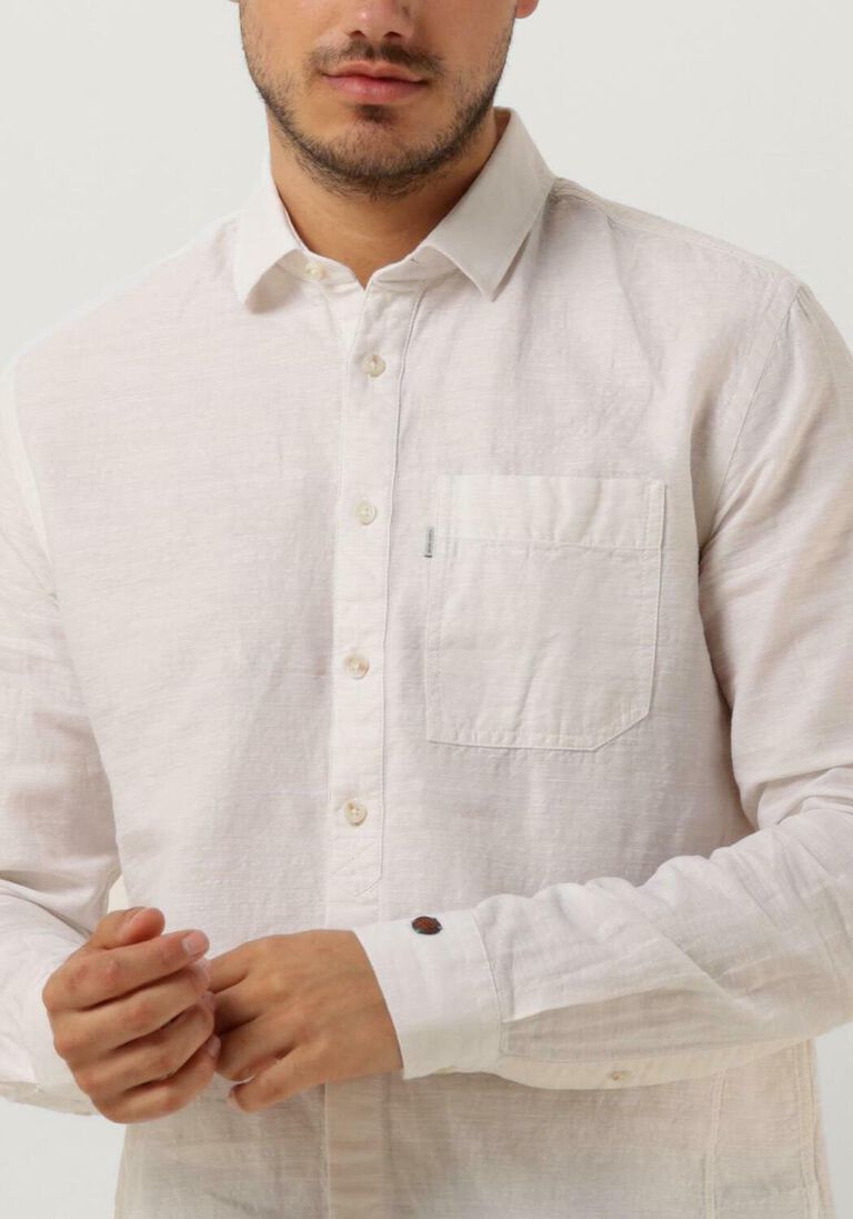 CAST IRON witte cast iron casual overhemd long sleeve shirt co li dobby