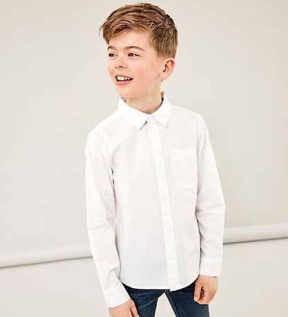 Name It Skjorte - Noos - NkmNefRød - Bright White