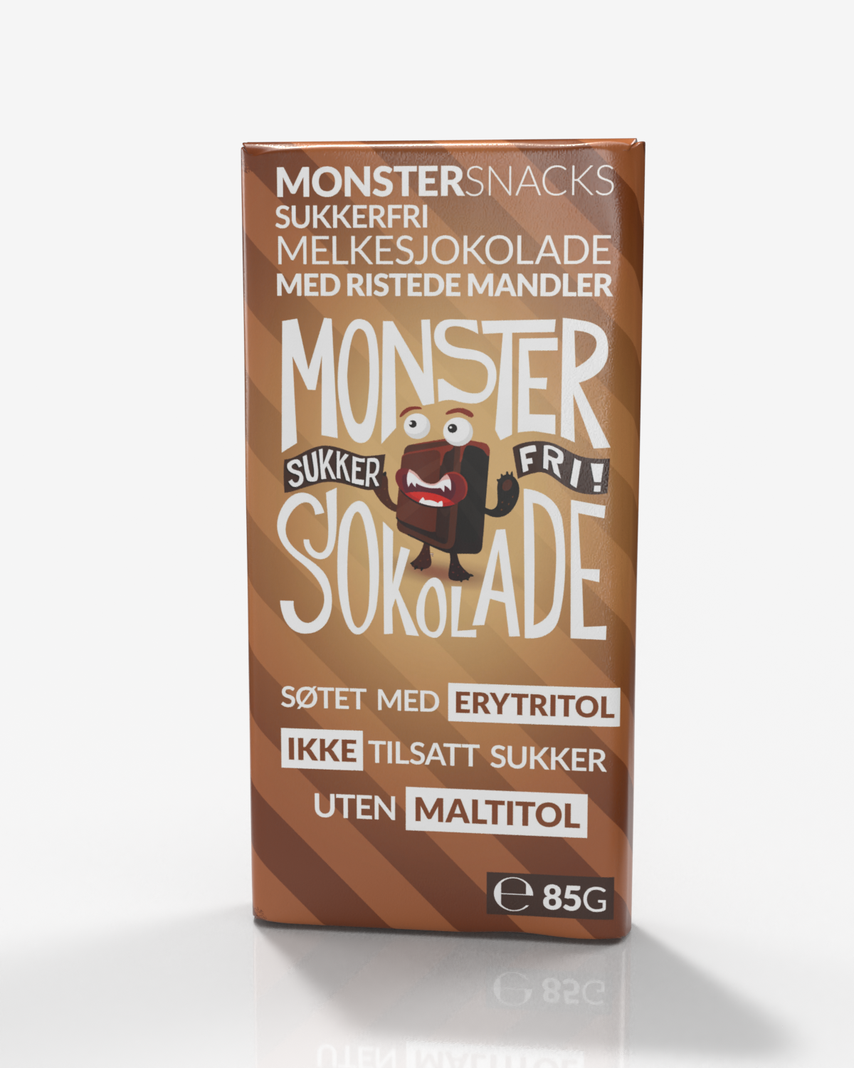 Monster Belgisk Melkesjokolade Ristede Mandler 85g