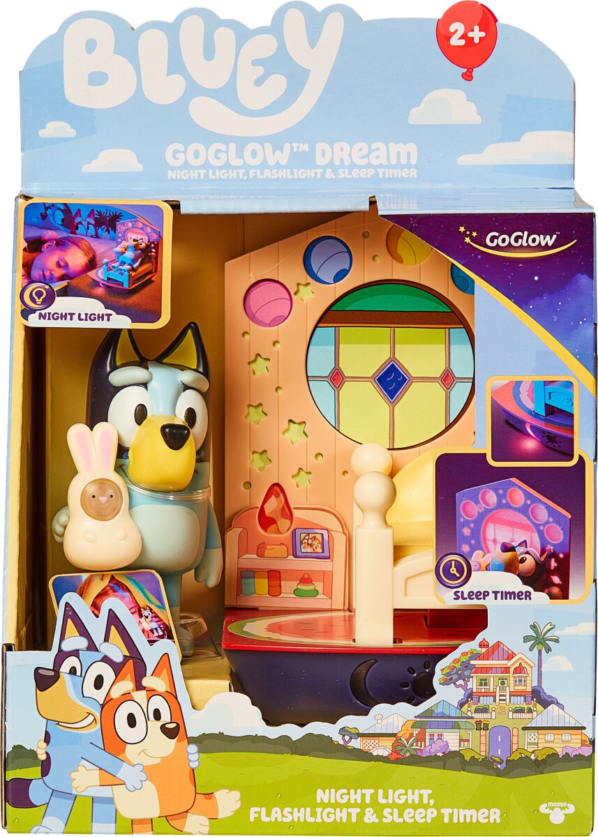 Goglow - Bluey 2-I-1 Natlampe Og Lommelygte - 14 CM