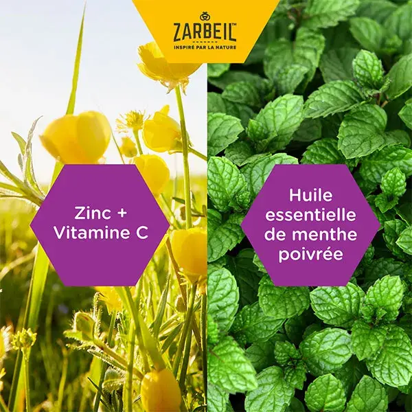 Suplemento alimentar Zarbeil para garganta e imunidade, 24 pastilhas