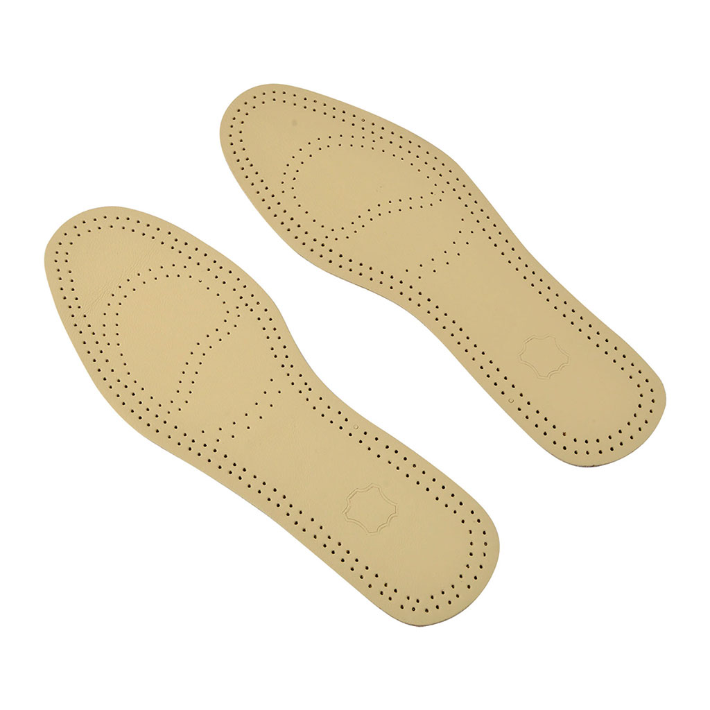 Paire de semelles cuir beige et noir pointure 42-43