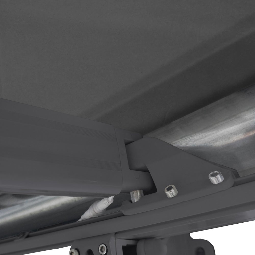 Home Deluxe - LED Full Cassette Zonnescherm ELOS - Antraciet, 395 x 300 cm - incl. wind- en zonsensor, afstandsbediening, handslinger, bevestigingsmateriaal | Terrasoverkapping, zonwering, windscherm