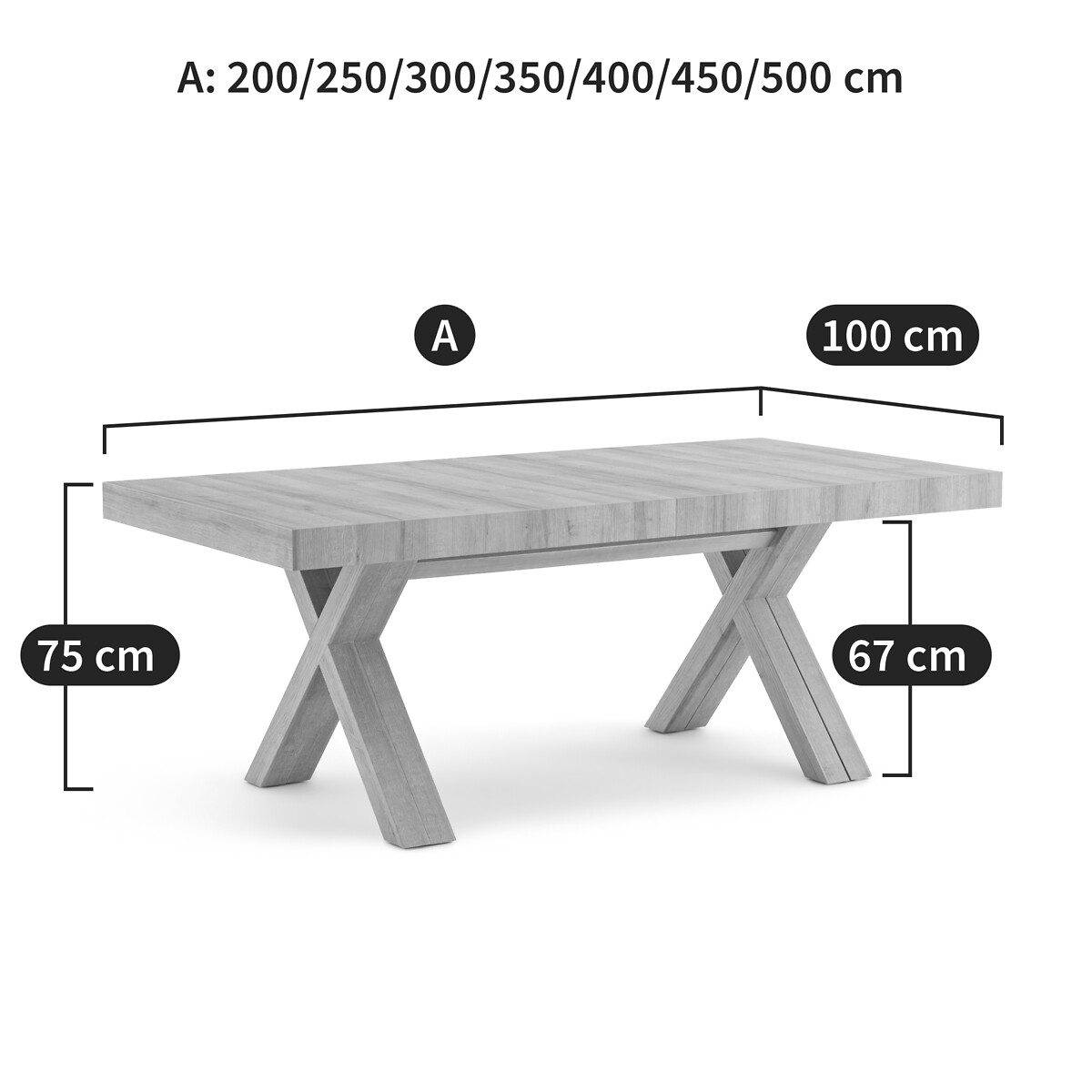 LA REDOUTE INTERIEURS<br>Mesa extensível, 18 pessoas, Albani