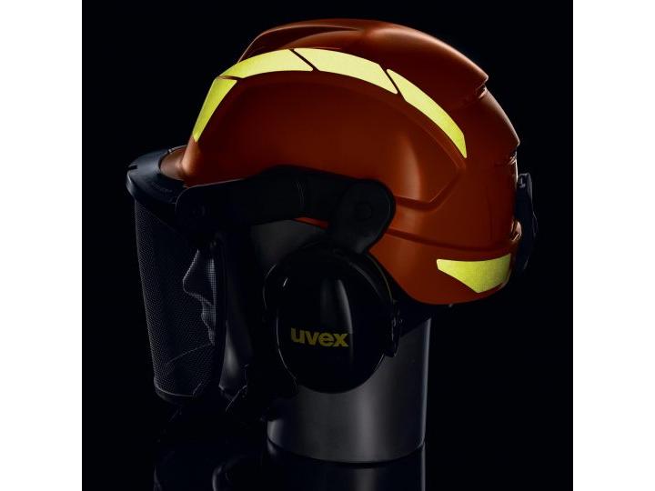 uvex Schutzhelm Pheos Forestry, Orange Forsthelm Komplettset