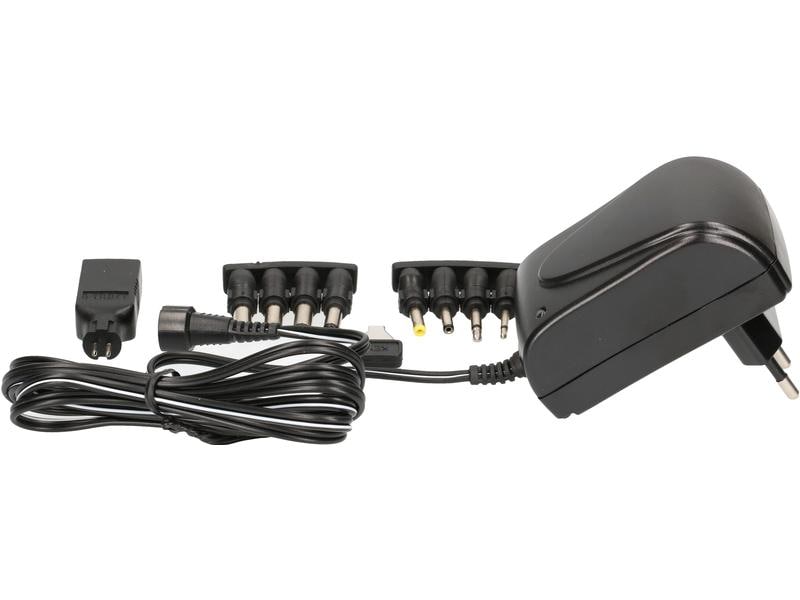 Max Hauri Steckernetzteil Universal 18 W, 3 - 12 V, 1500 mA Universal-Steckernetzgerät mit 9 verschiedenen Anschlusssteckern
