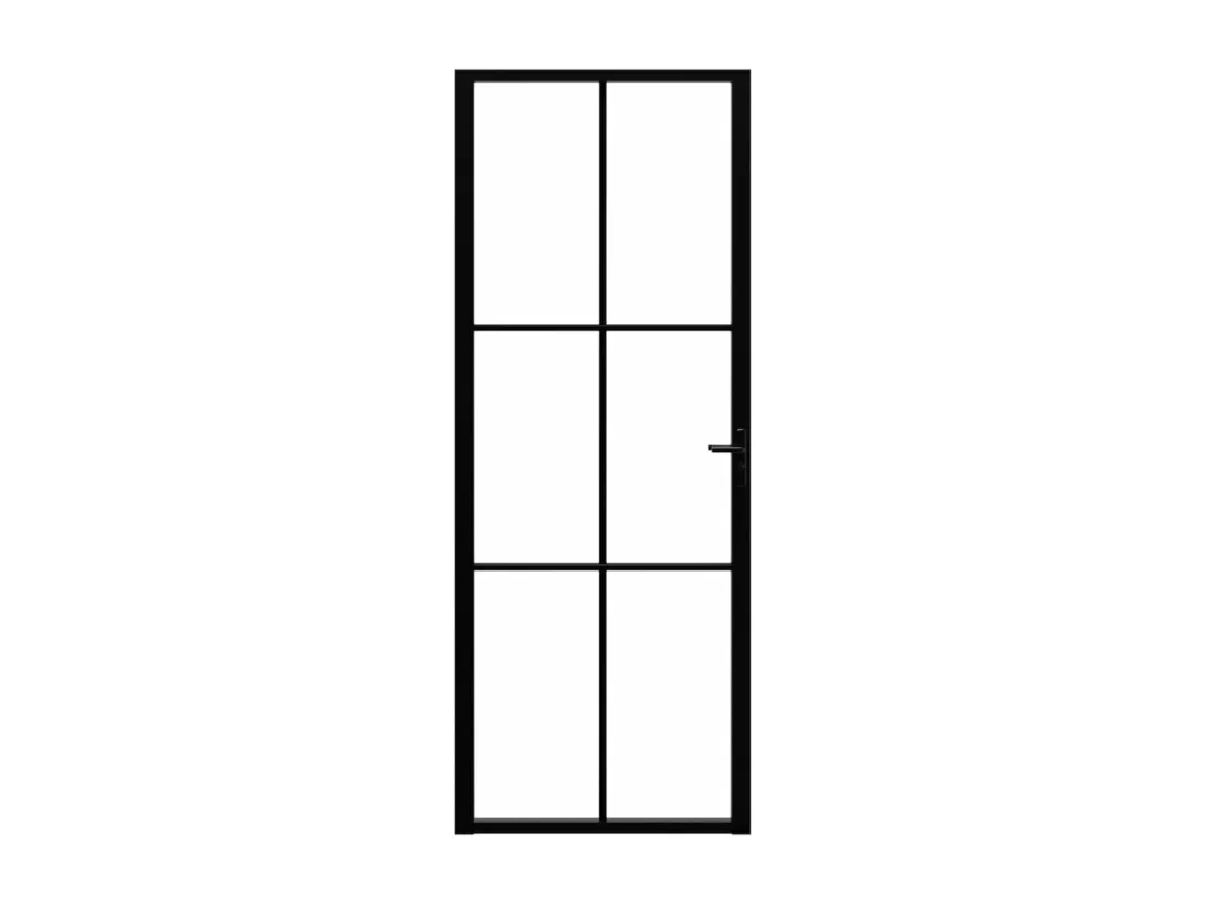 Porte intérieure Verre ESG et aluminium 76x201,5 cm Noir