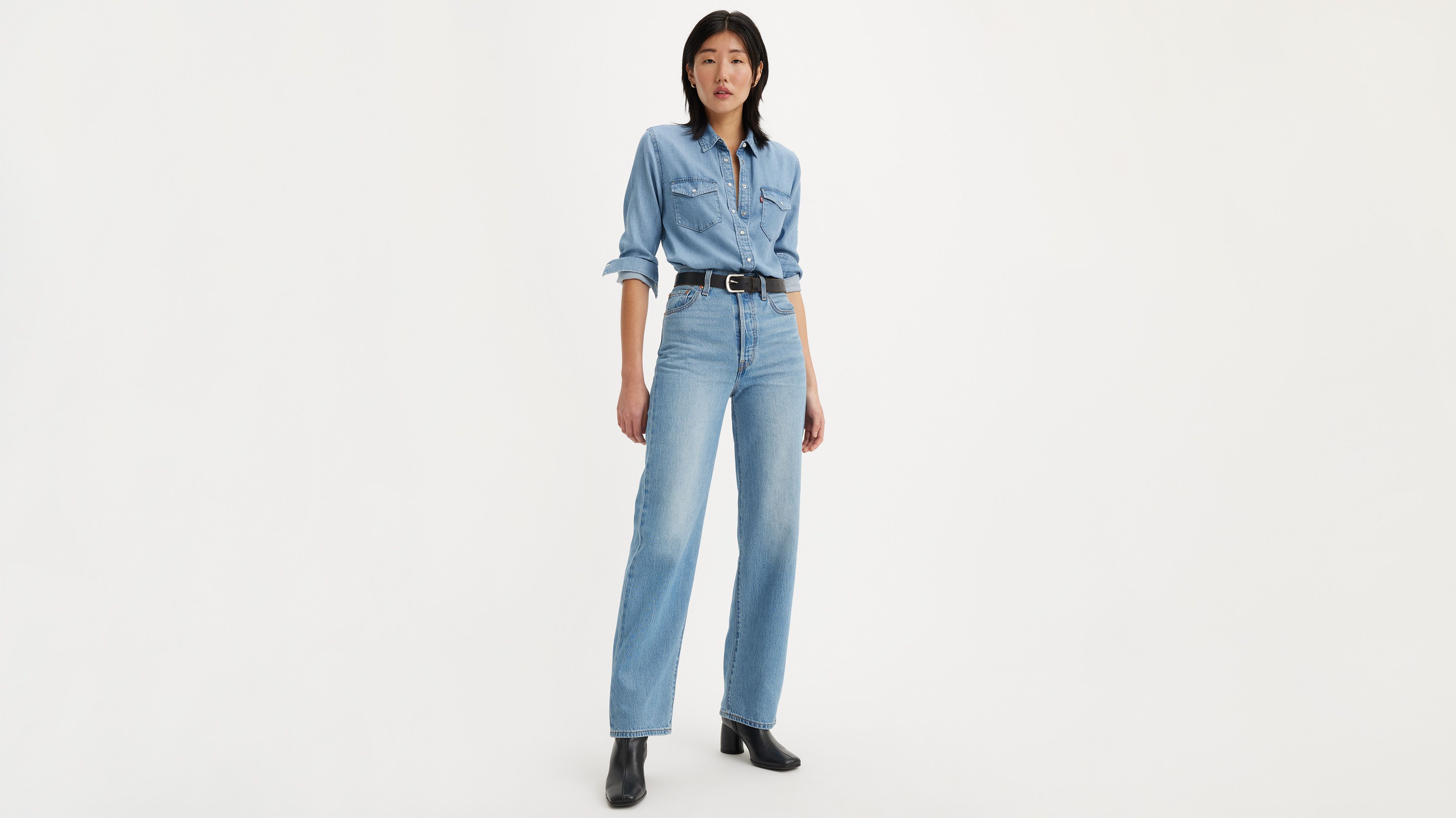Jean Ribcage Droit Cheville - In the middle - Bleu