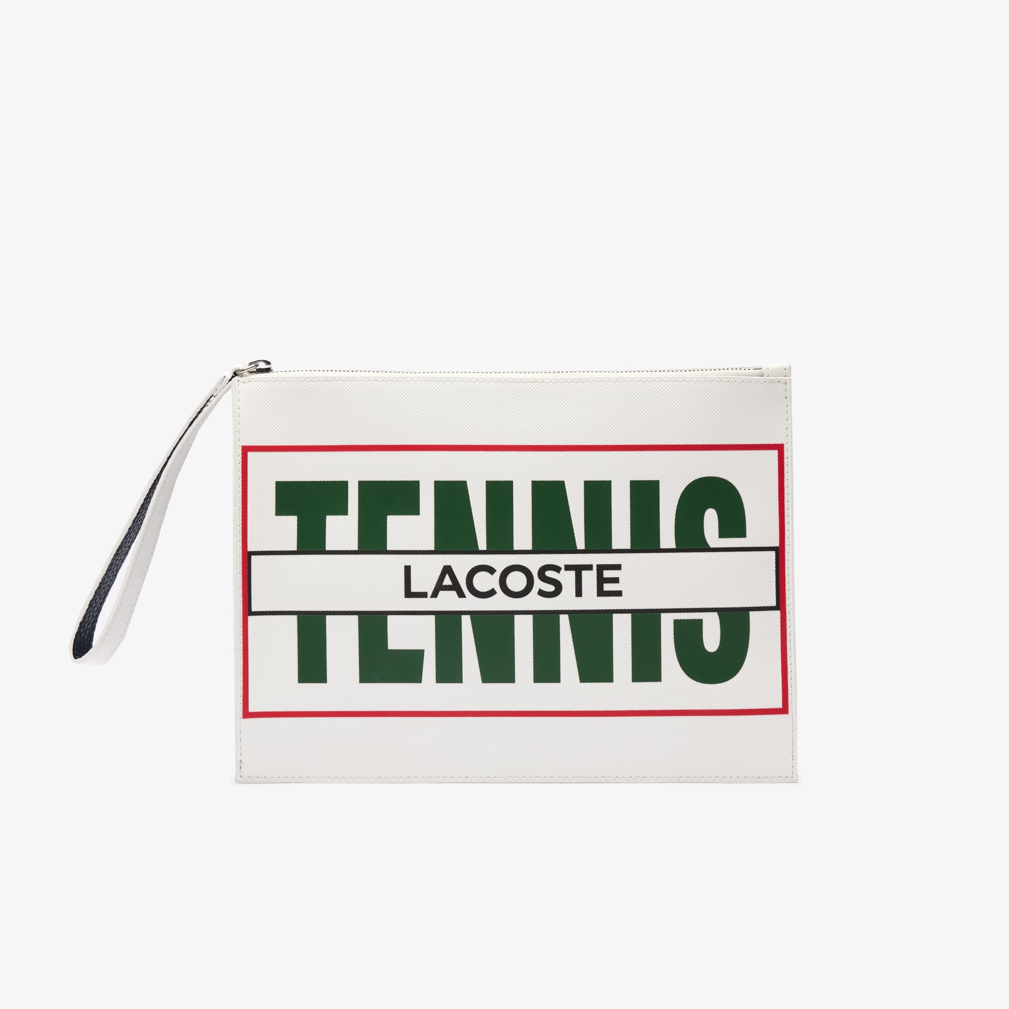 Pochette Anna avec imprimé Tennis en toile enduite Portefeuilles & Petite Maroquinerie - Blanc - Lacoste - Femme