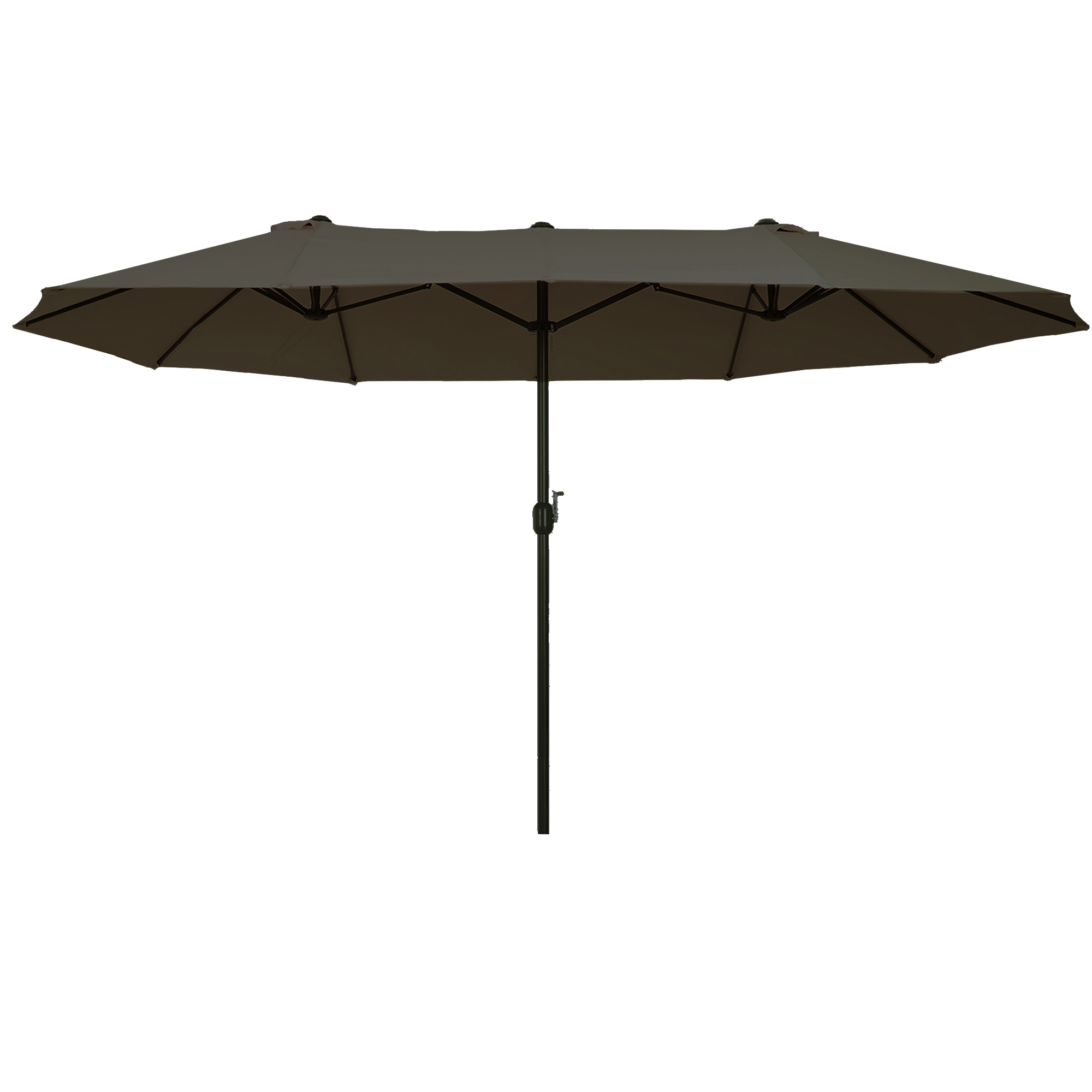 Guarda-sol duplo Outsunny para jardim, cinza