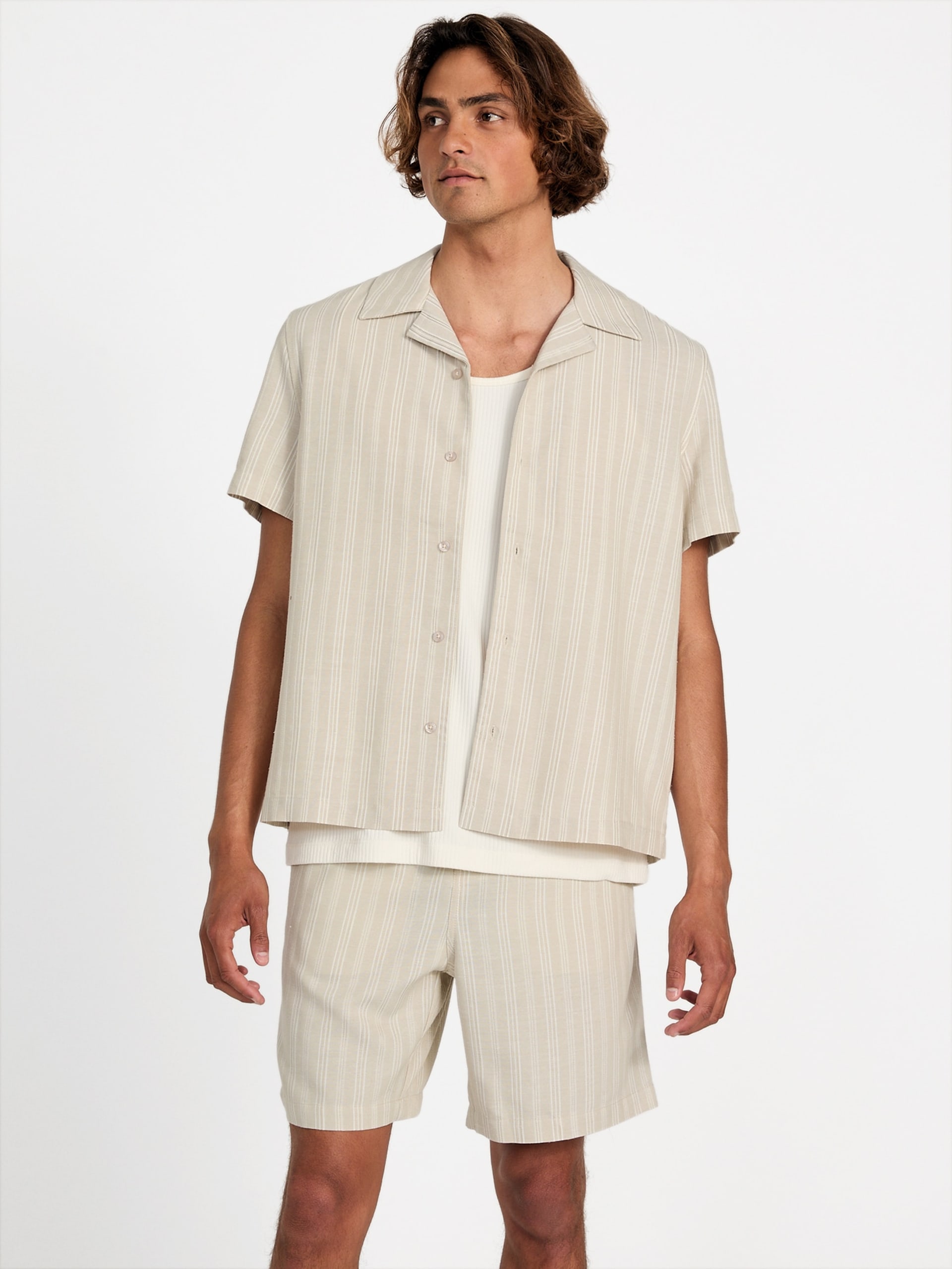Camisa de mistura de linho