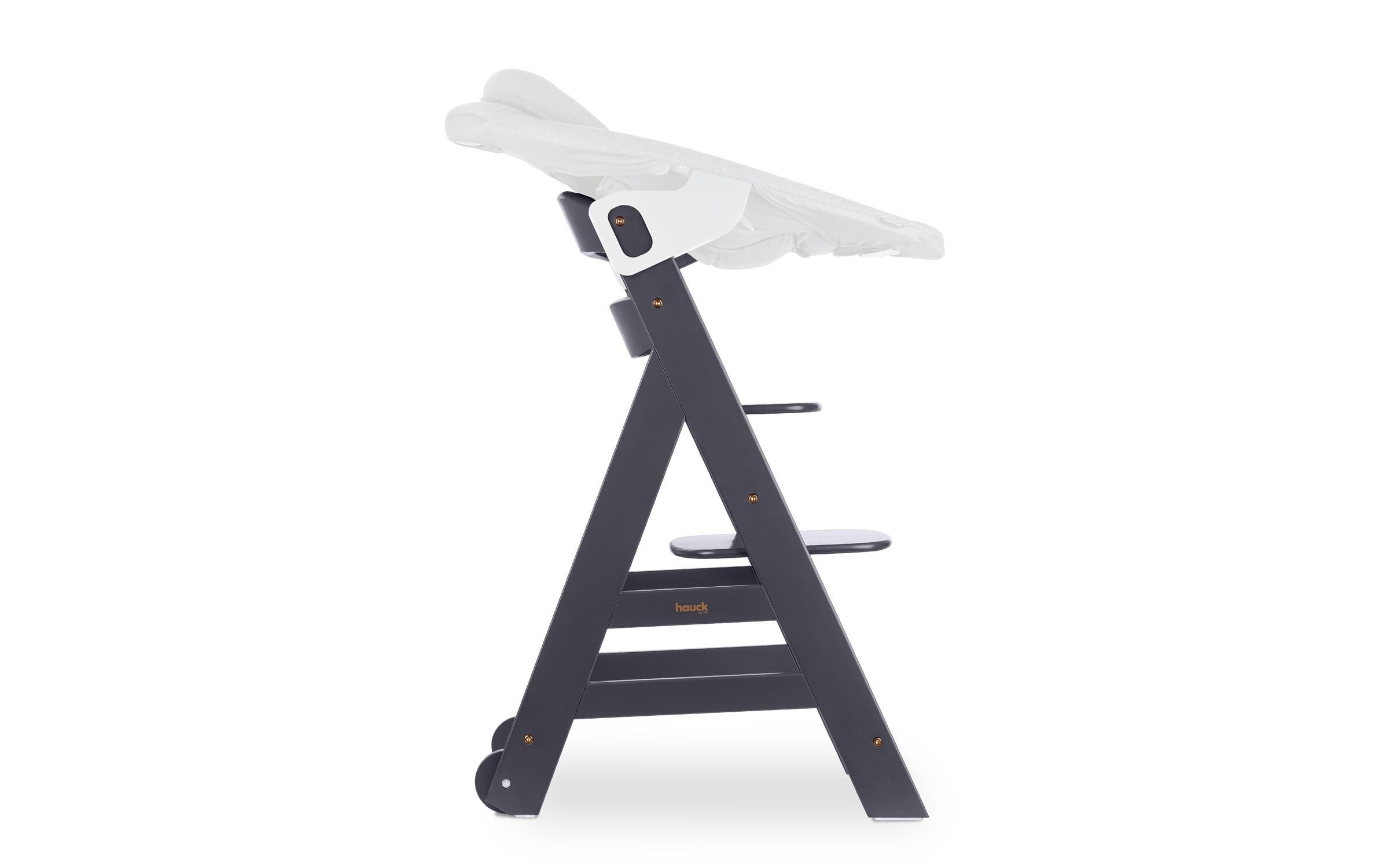 Treppenhochstuhl Beta+ Dark Grey<br>Kippsicheres und mitwachsendes Holzhochstuhlset