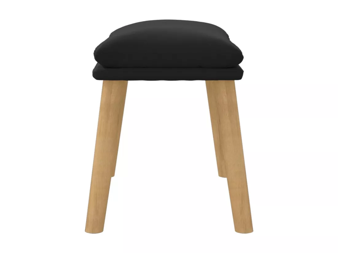 Repose-pied Noir 45x29,5x35 cm Velours