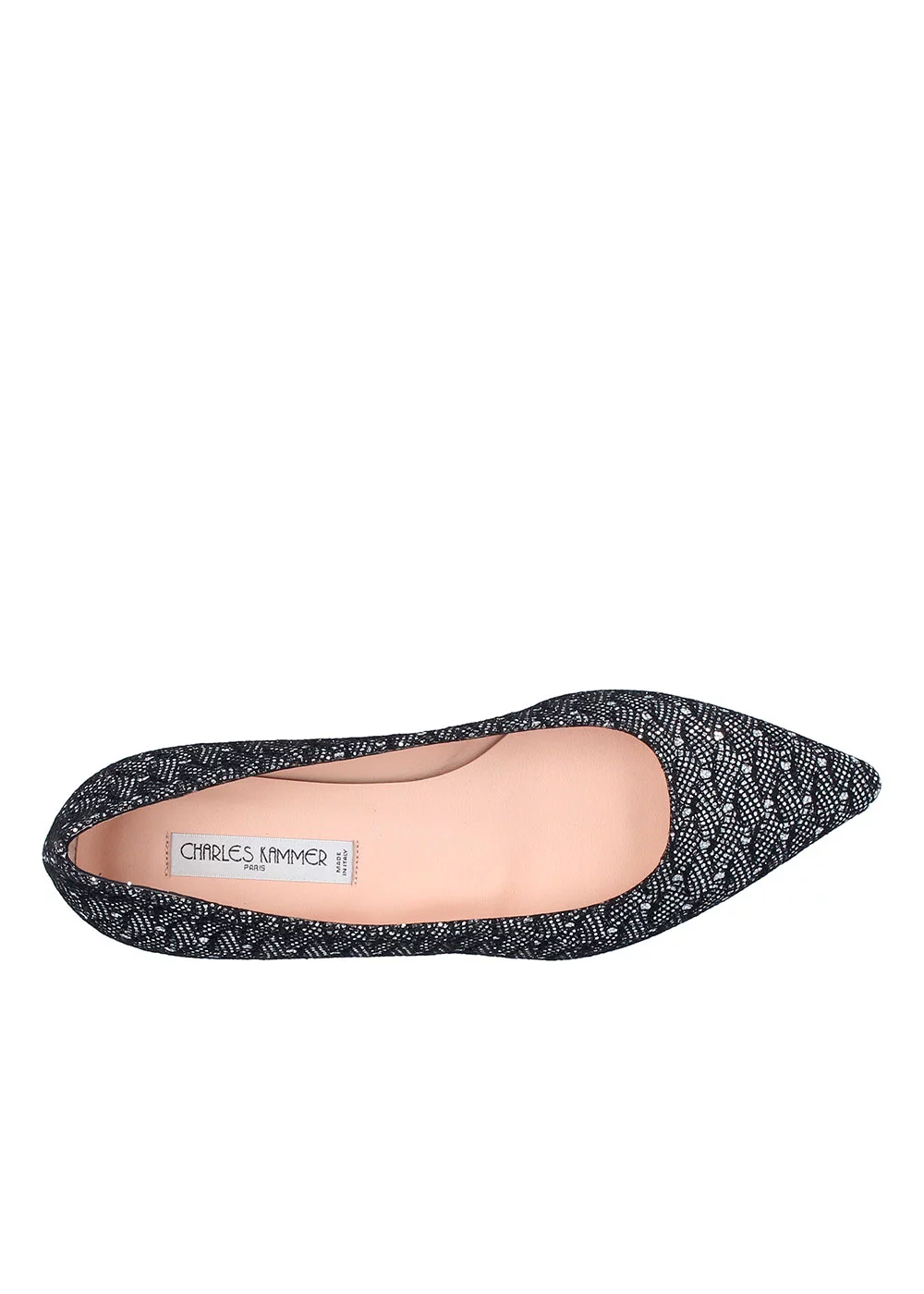 ESCARPIN VALENCE TISSU PAILLETTES ARGENT