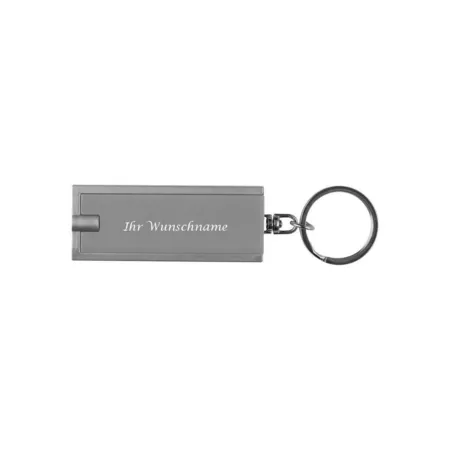 Macma Schlüsselanhänger mit LED Taschenlampe, grau/silbergrau