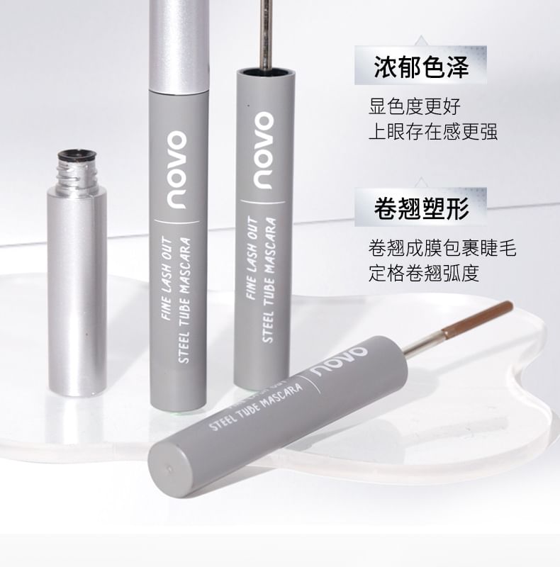 NOVO - Fine Lash Out Steel Tube Mascara - 2 kleuren