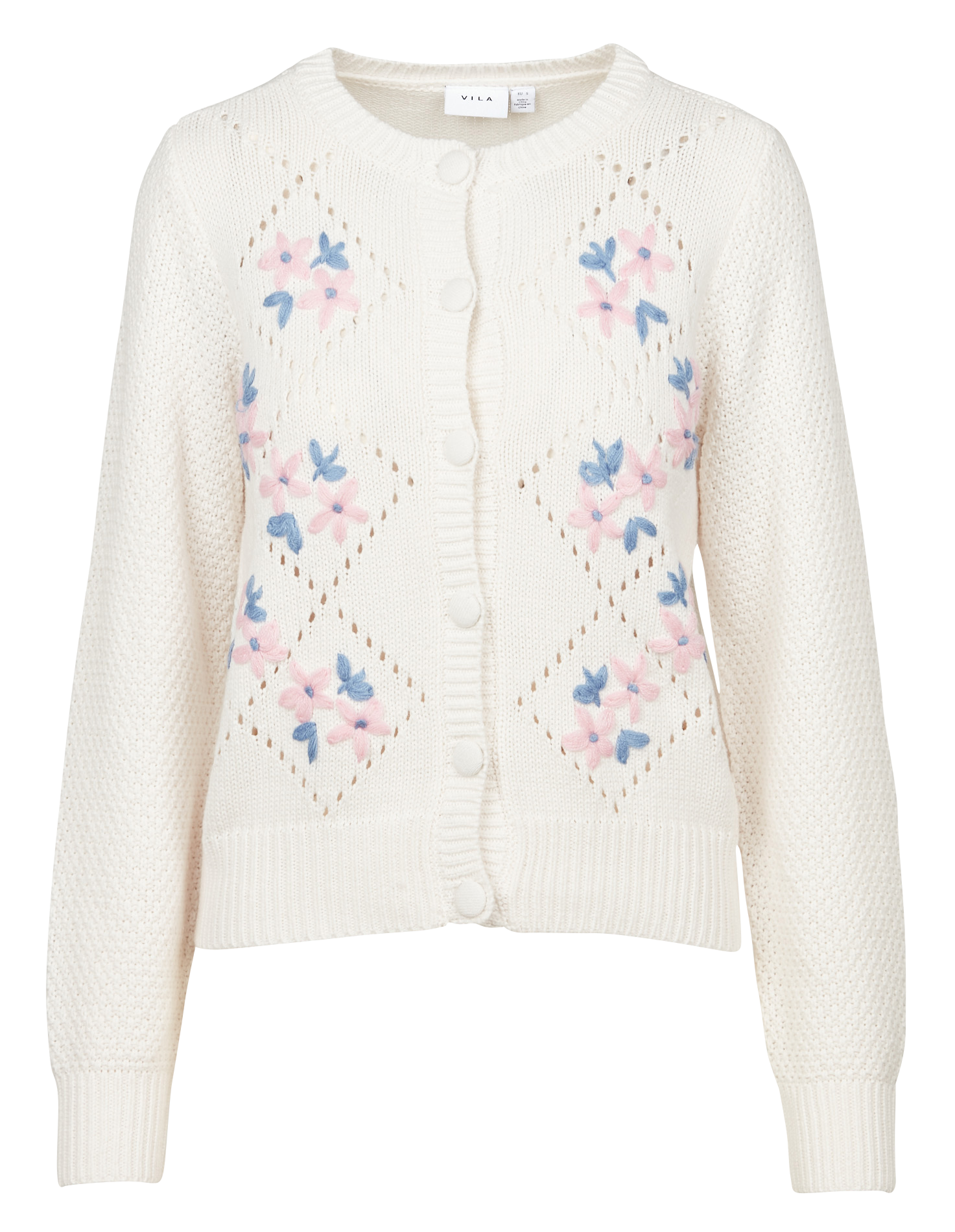ROSEL - Gilet en maille ajourée| Blanc