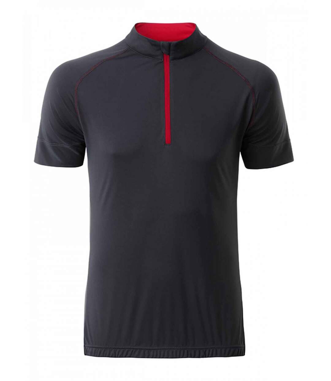 maillot cycliste demi zip - HOMME - JN514 - gris titane