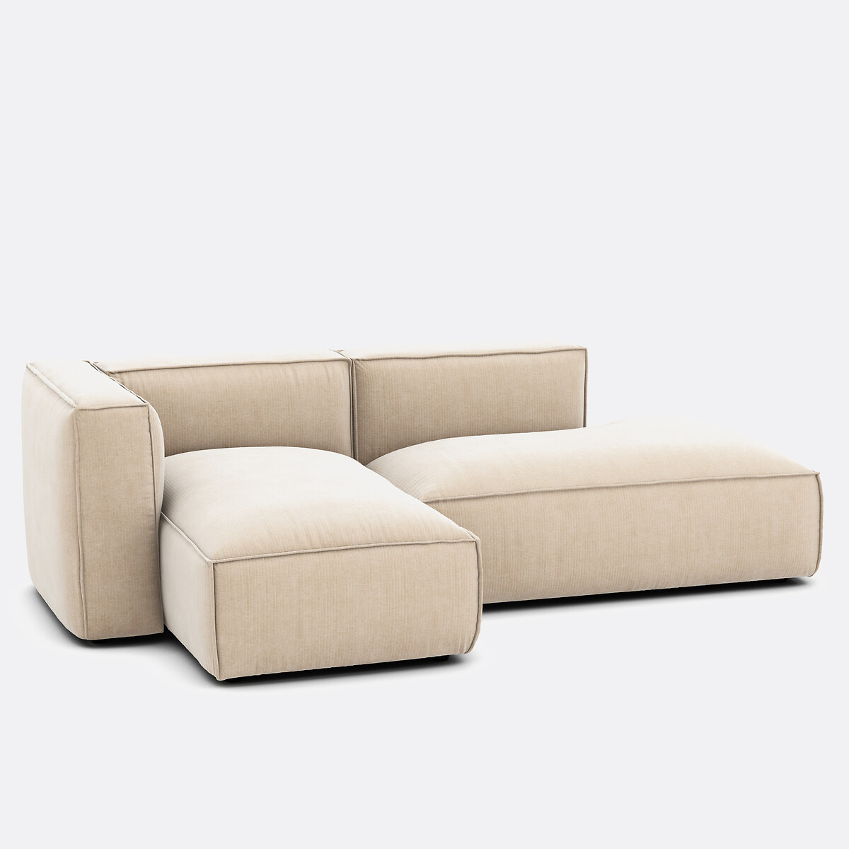 LA REDOUTE INTERIEURS<br>Sofá em veludo de canto esquerdo Vintage Seven