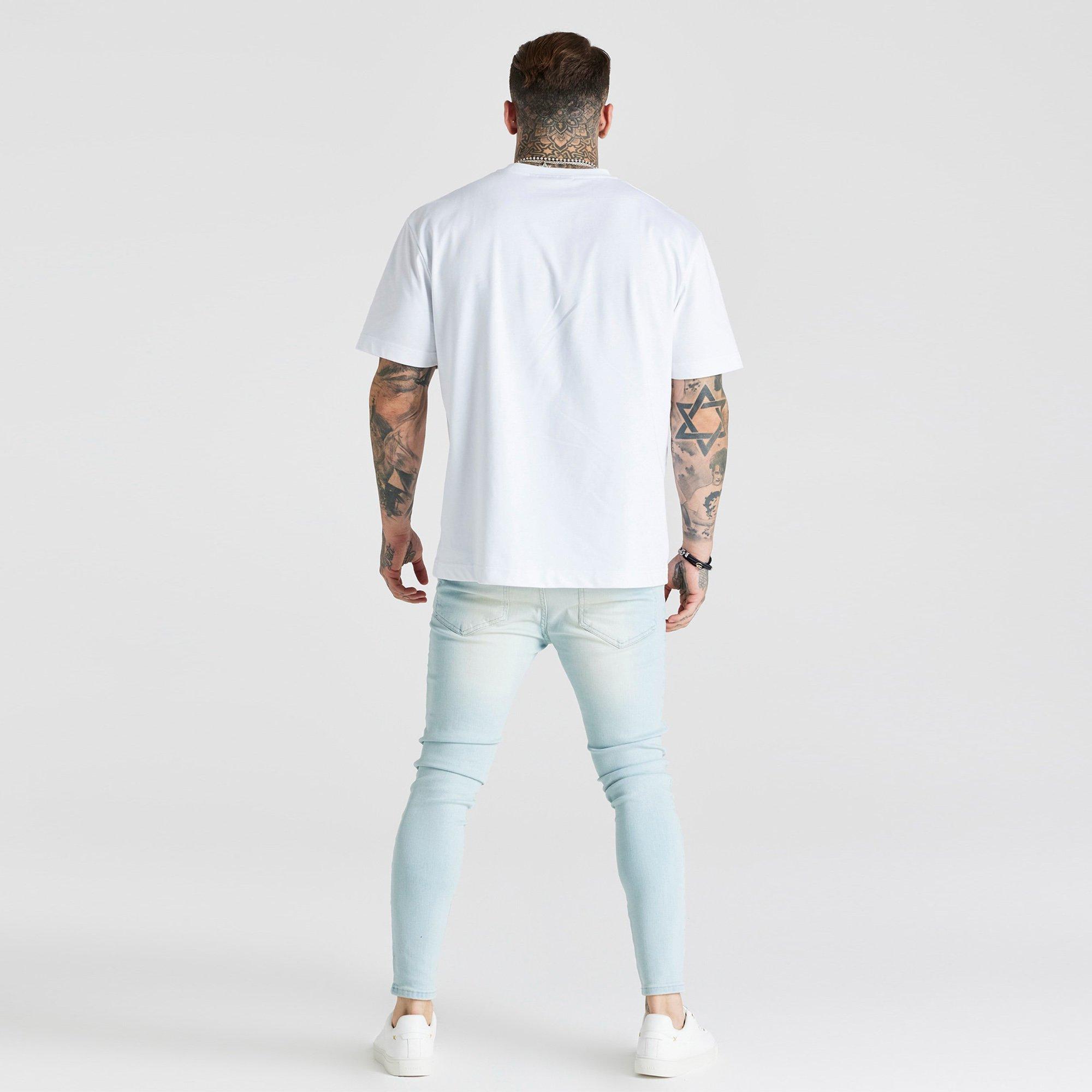 SikSilk Distressed Skinny Jeans Mens