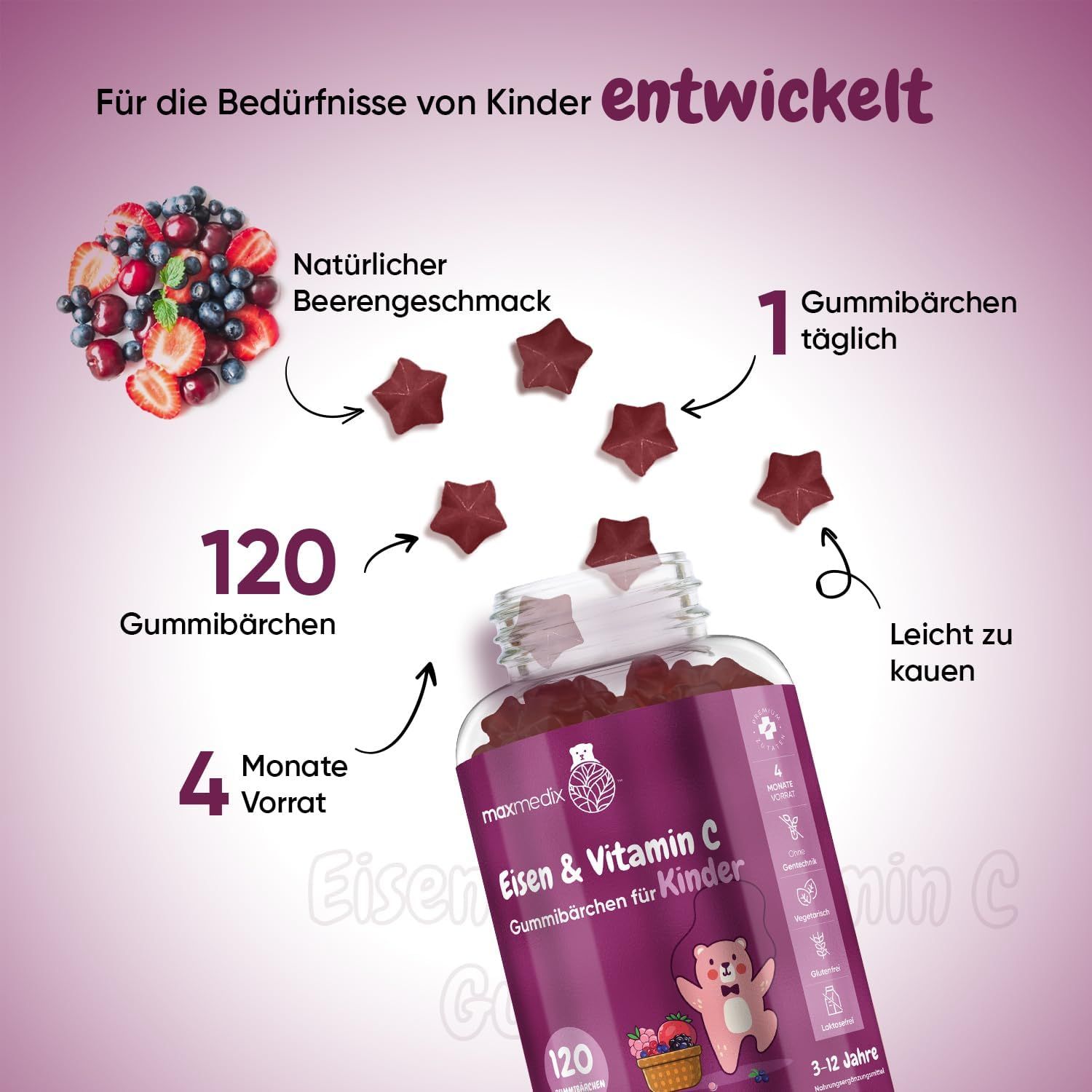 maxmedix Eisen & Vitamin C für Kinder