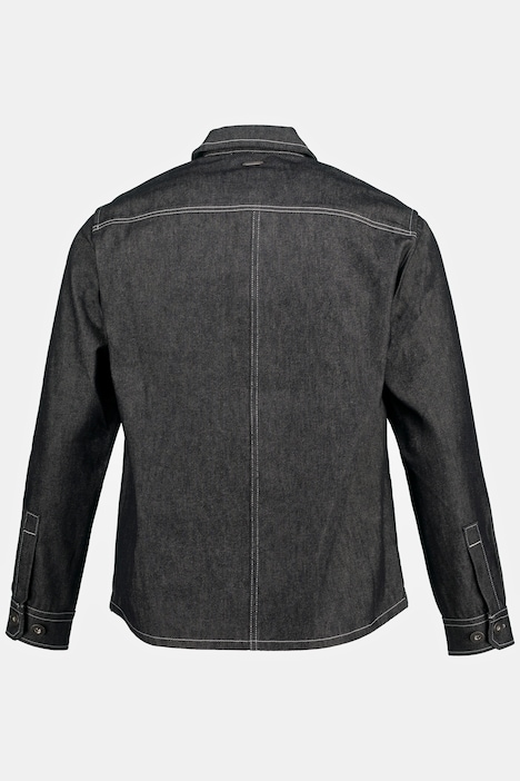 Hemd, Denim, Overshirt, Langarm, Kent Kragen, Raw Denim