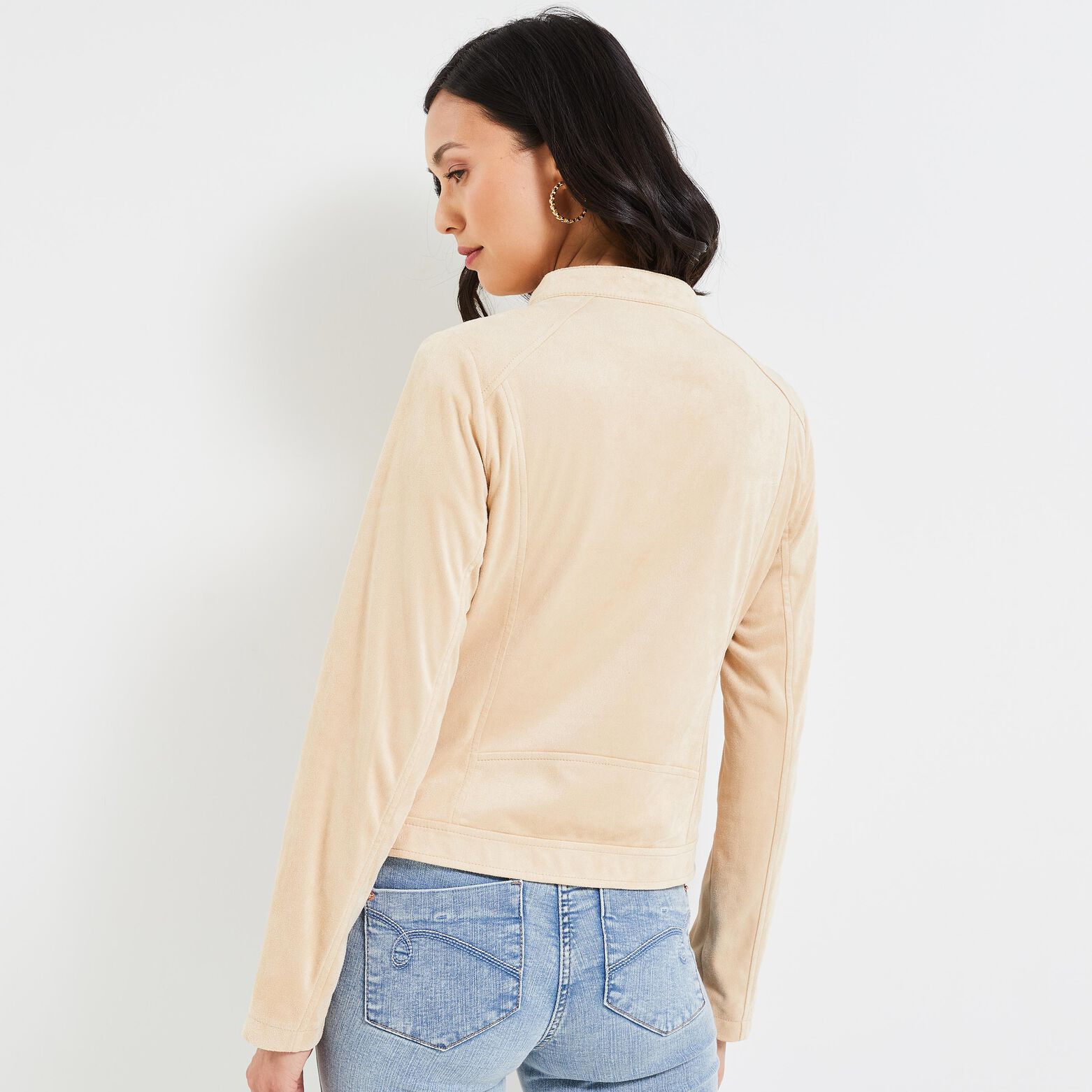 Blouson zippé en suédine