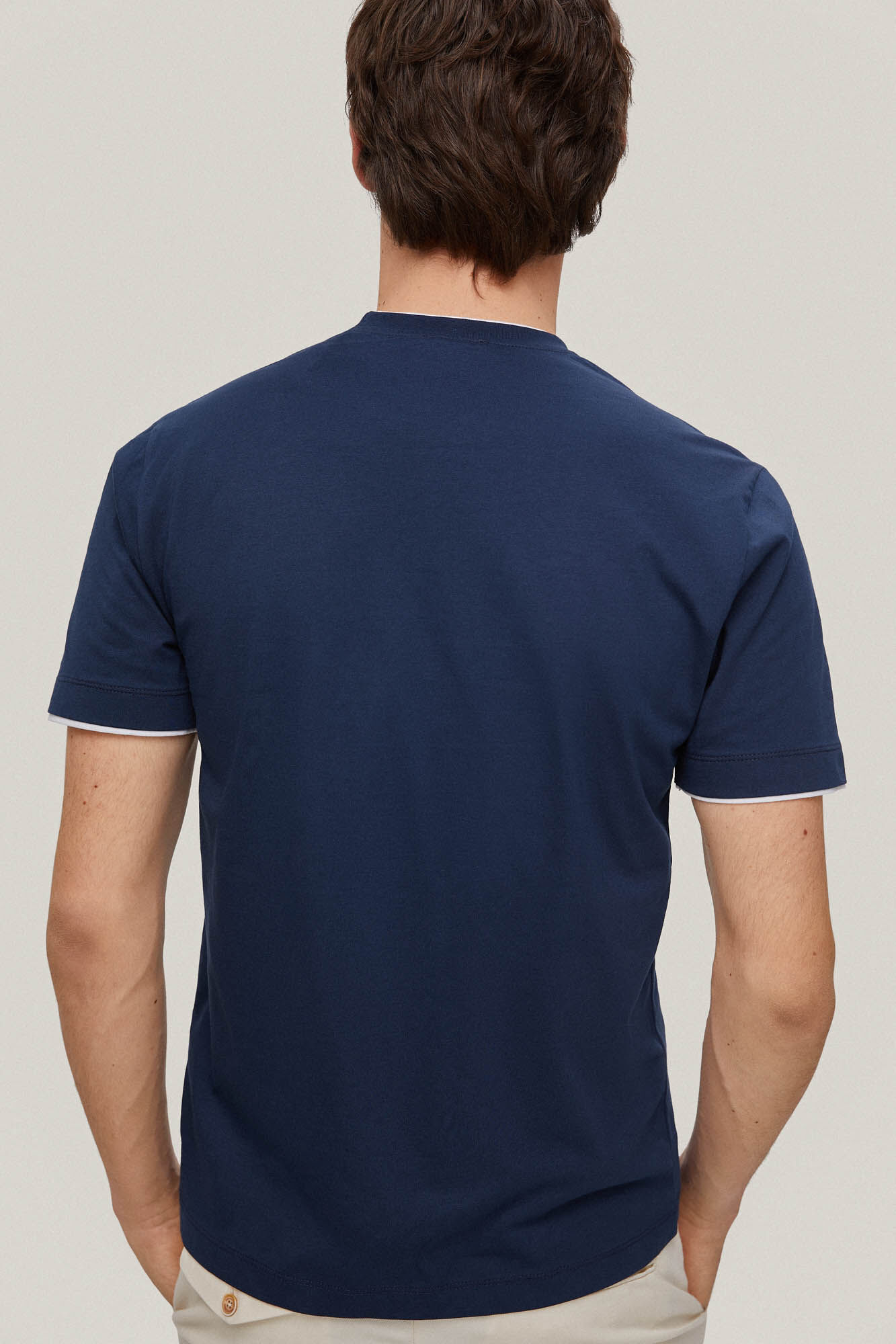 Camiseta de gola dupla - Azul