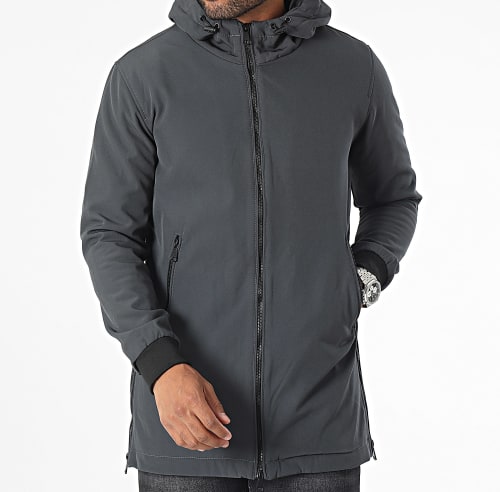 Veste Capuche Gris Anthracite