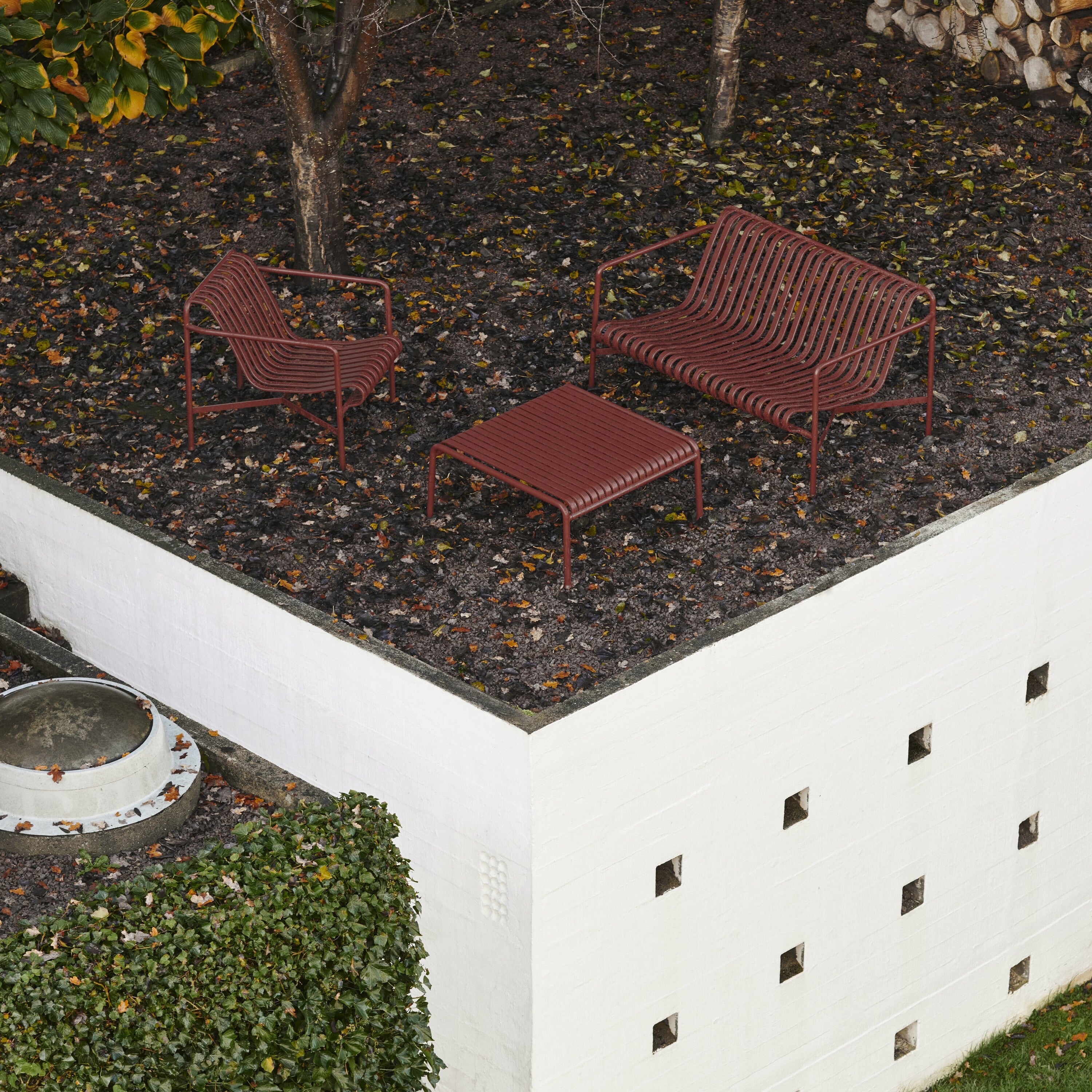 HAY Palissade Lounge 2,5-zitsbank Low - Iron Red