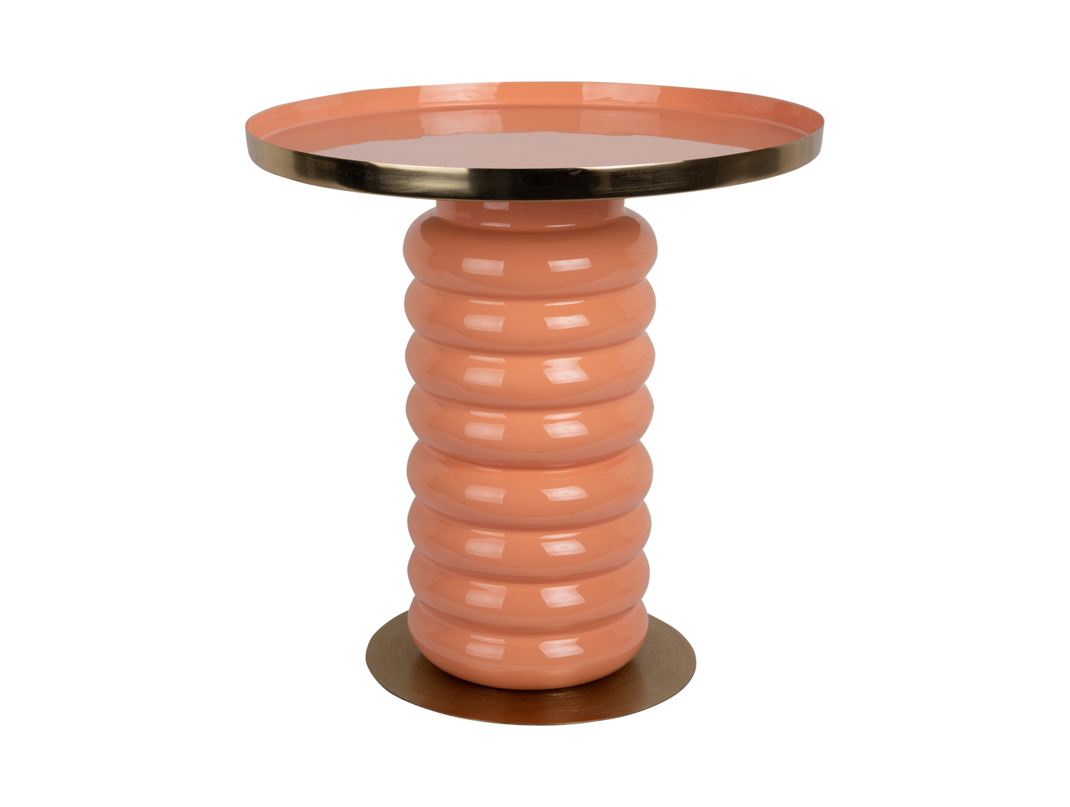 Side table Ruby enamel peach orange