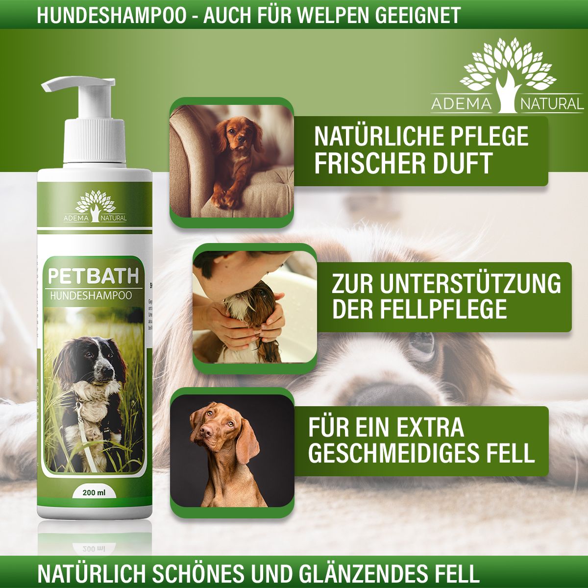 Adema Natural® | Petbath | gegen Fellgeruch & Milben