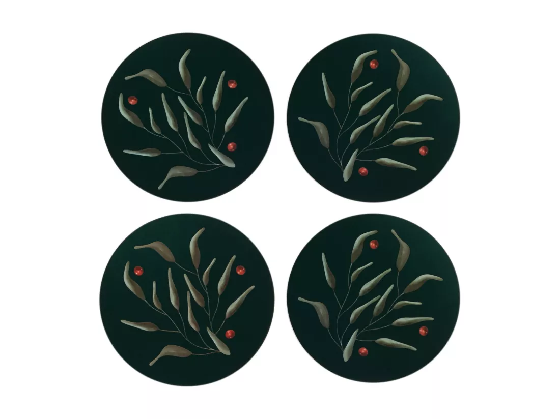 Ensemble De Sous-Verres Pour Tasse Lifello Vert Foncé 10
