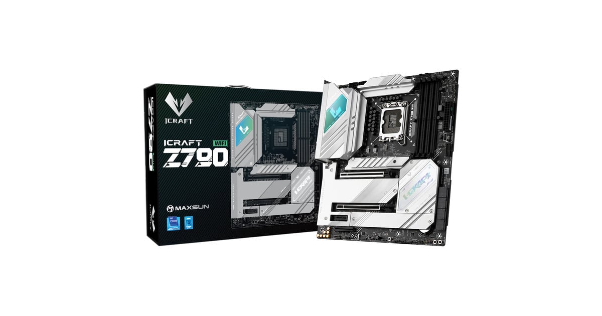 MAXSUNMS-iCraft Z790 WIFI V2 socket 1700 moederbord  (Zwart, RAID, 2x 2.5 Gb-LAN, WLAN, BT, Sound, ATX)
