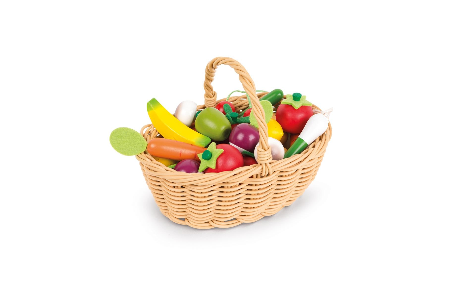 Spiel-Lebensmittel Obst- und Gemüsekorb 24-teiligSpielset für Küche oder Kaufmannsladen