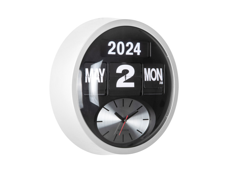 Wall Clock Round Flip KA6030BK Black