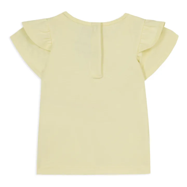 Tartine et Chocolat T-Shirt Cœur Fleuri | Jaune pâle