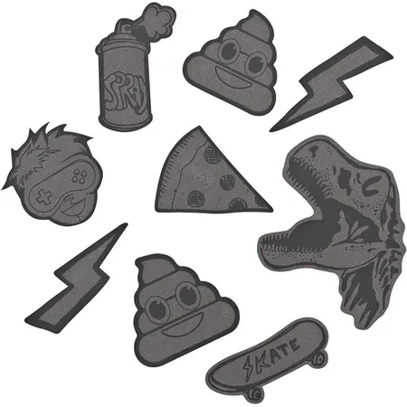Coocazoo Aufkleber-Set StickyRicky, Schwarz, reflektierend und wasserfest, selbstklebende Textilsticker
