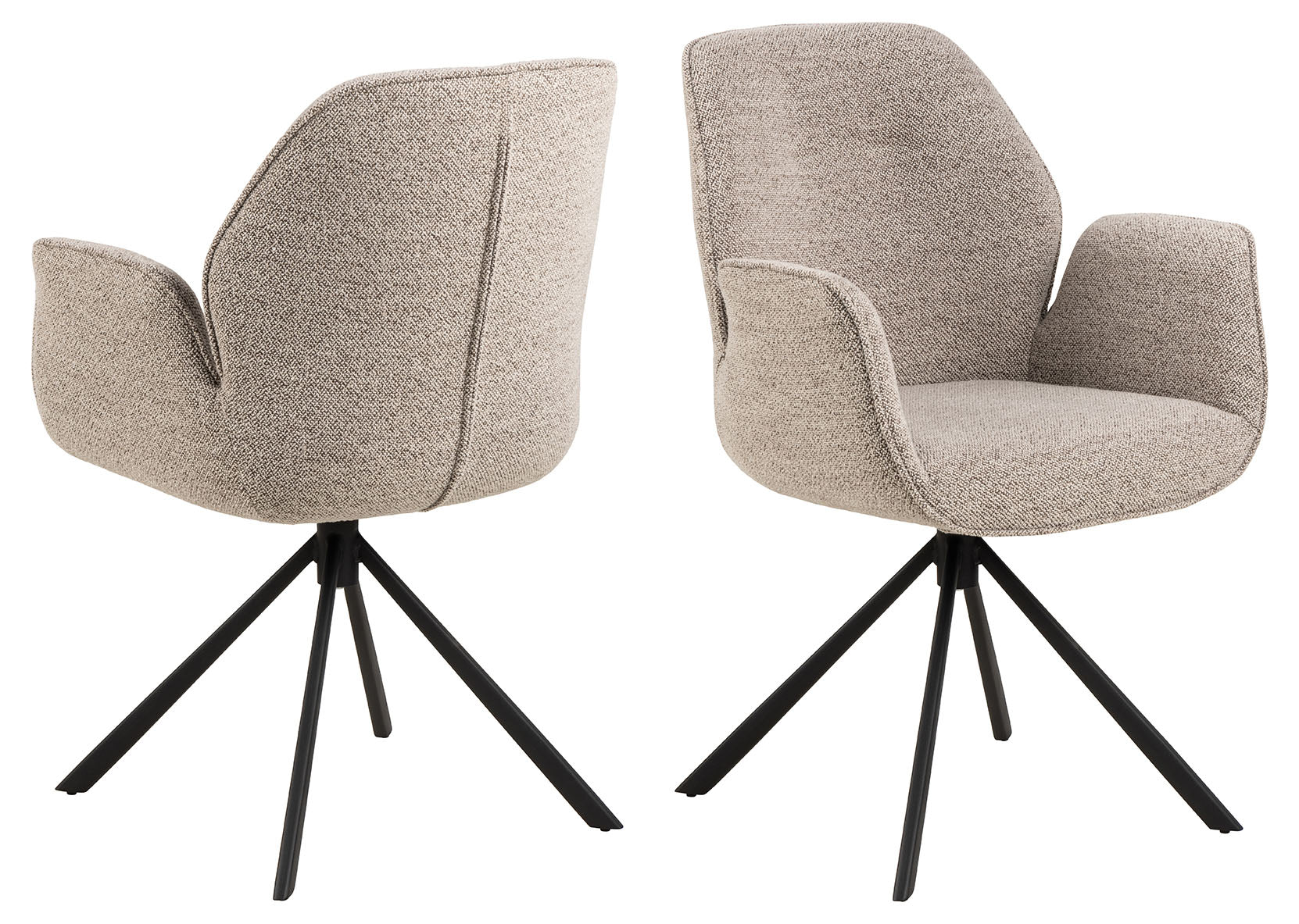 Arne Eetkamerstoel met Arm - Beige Bouclé
