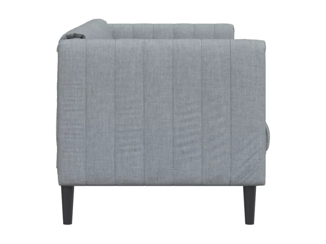 Canapé à 2 places gris clair tissu
