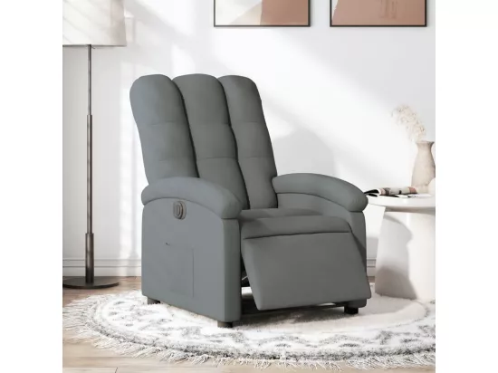 Fauteuil inclinable électrique Gris foncé Tissu