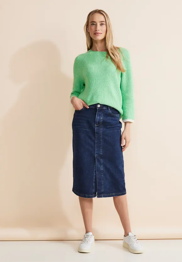 Midi Jeansrock - soft indigo washed